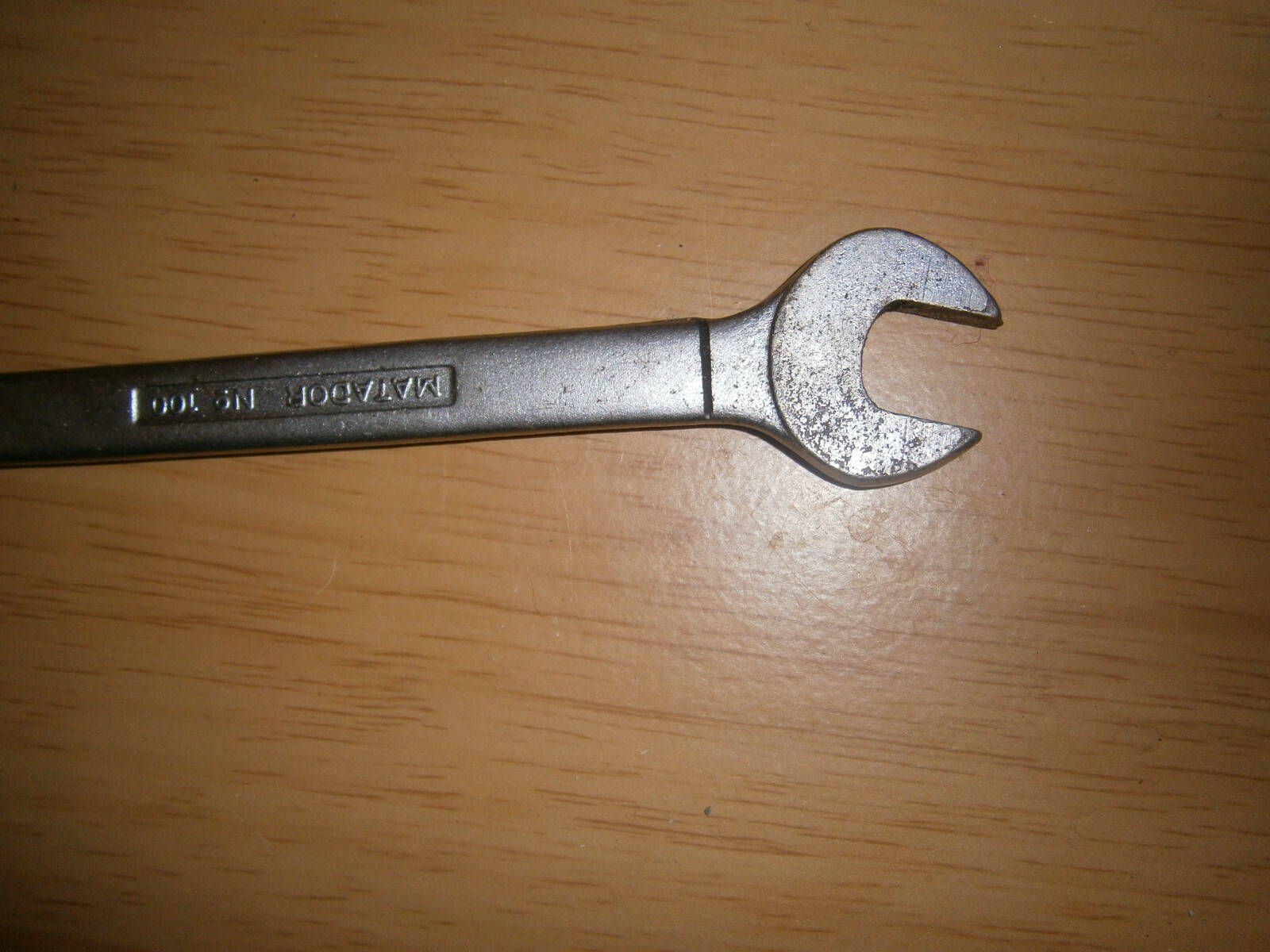Vintage silver tone spanner. 12mm & 13mm ends (E6a)