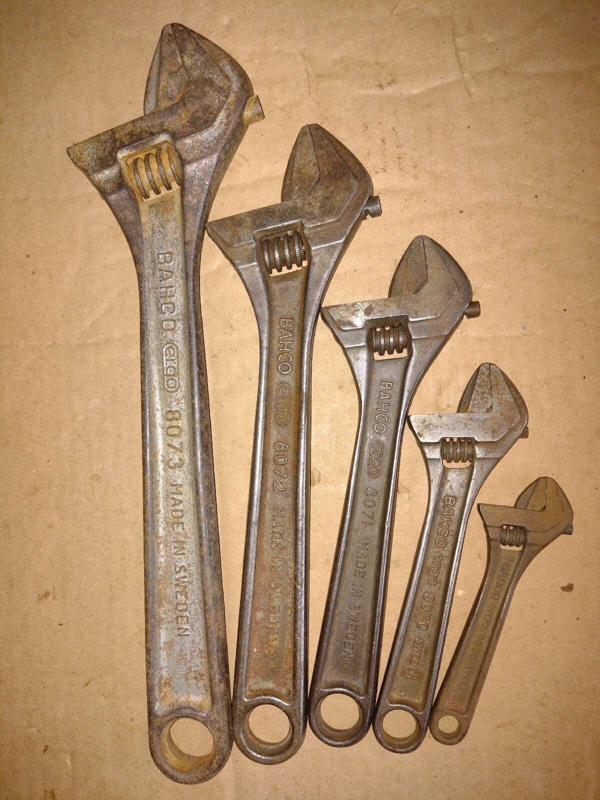 BAHCO ergo ADJUSTABLE WRENCHES-SIZES;12″ &10″ & 8″ & 6″ & 4″ MADE IN SWEDEN