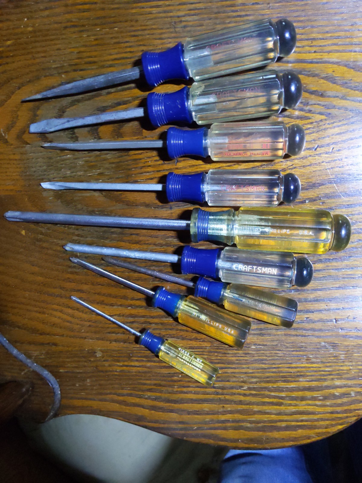 VTG CRAFTSMAN 9 PC SCREWDRIVER SET LOT Standard & PHILLIPS VARIOUS SIZES USA