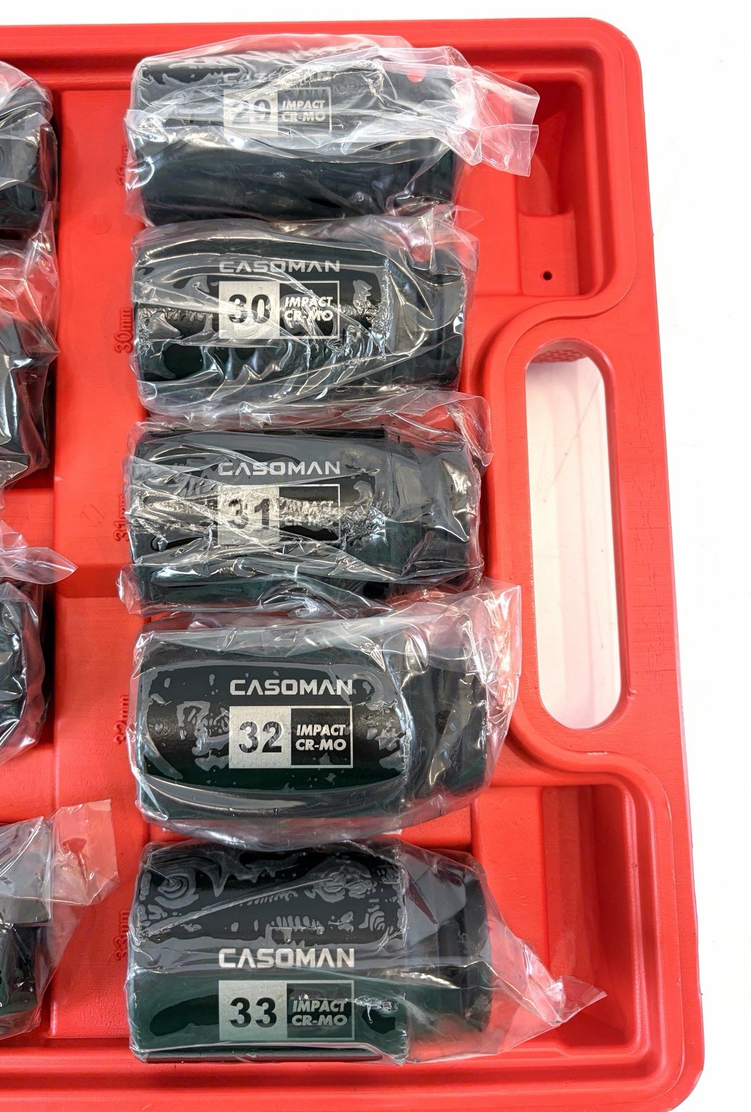 Casoman 9 Piece 1/2 in Drive 29mm-38mm Spindle Axle Nut Socket Set Model CS038