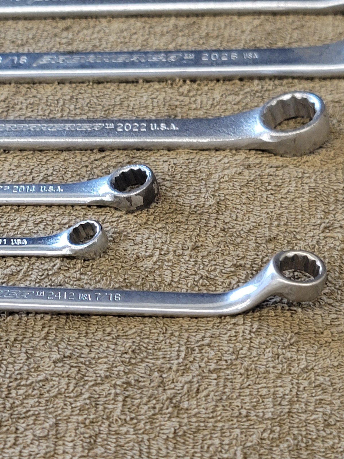ProAmerica Sae Combination Wrench Set 15/16 13/16 11/16 7/16 3/8 11/32″ USA