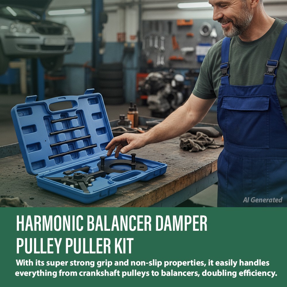 Harmonic Balancer Puller Set Upgraded 3-Jaw Pulley Puller with Holding Tool