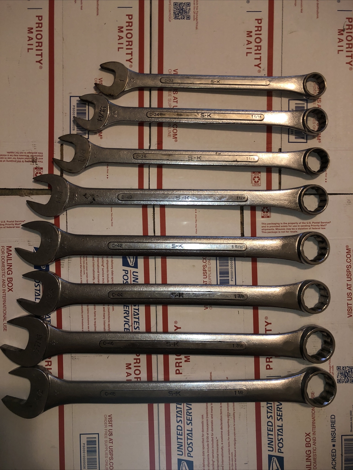 SK Jumbo Combo Wrench Set C-48, C-46, C-44, C-42, C-40, C-36, C-34, C-32 1”-1.5”