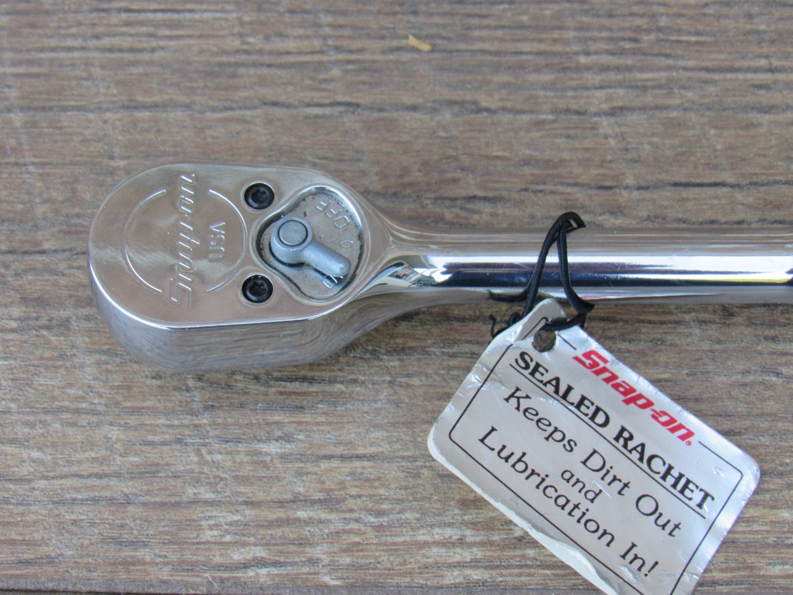 NOS SNAP ON 3/8″ DRIVE F830 STANDARD CHROME HANDLE RATCHET NEW LOGO 7.5″ F 830