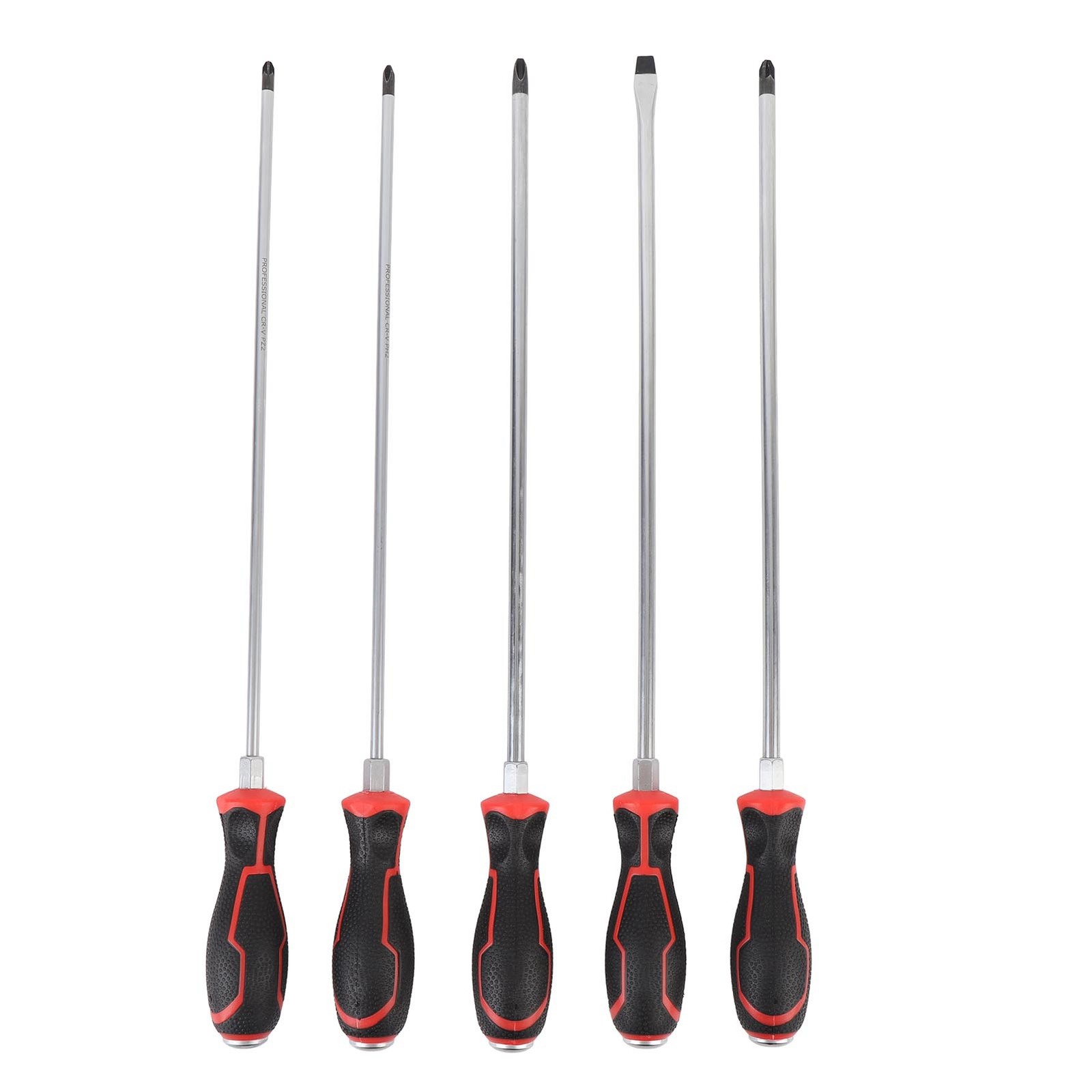 5Pcs 450mm Extra Long Screwdriver Tool Ergonomic For Auto Repair Premium