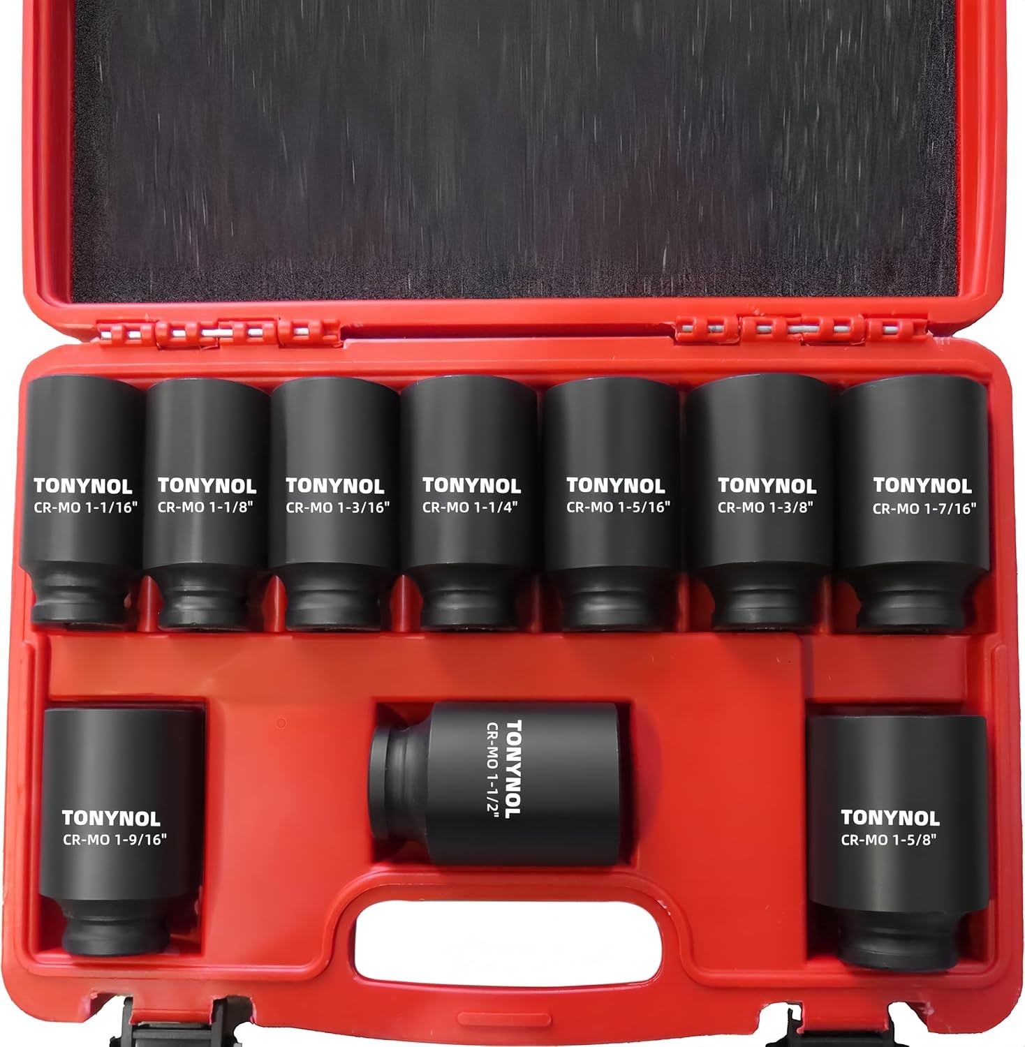 1/2″ Inch Drive Impact Socket Set,6-Point,SAE 1-1/16″ to 1-5/8″,10 PC Deep,He…