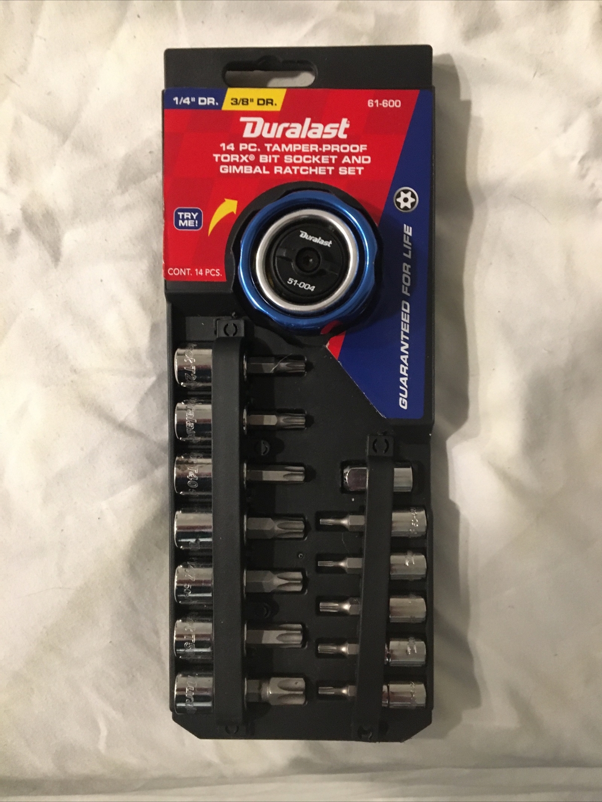 Duralast 14pc tamper proof torx bit socket and gimbal ratchet set