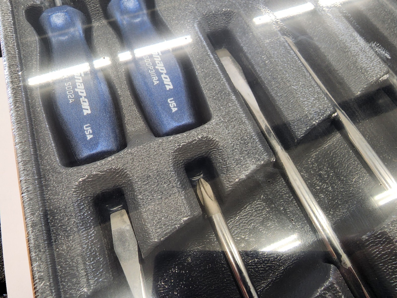 Snap-on Tools NEW 7pc POWER BLUE Hard Grip Combination Screwdriver Set SDDX70AMB