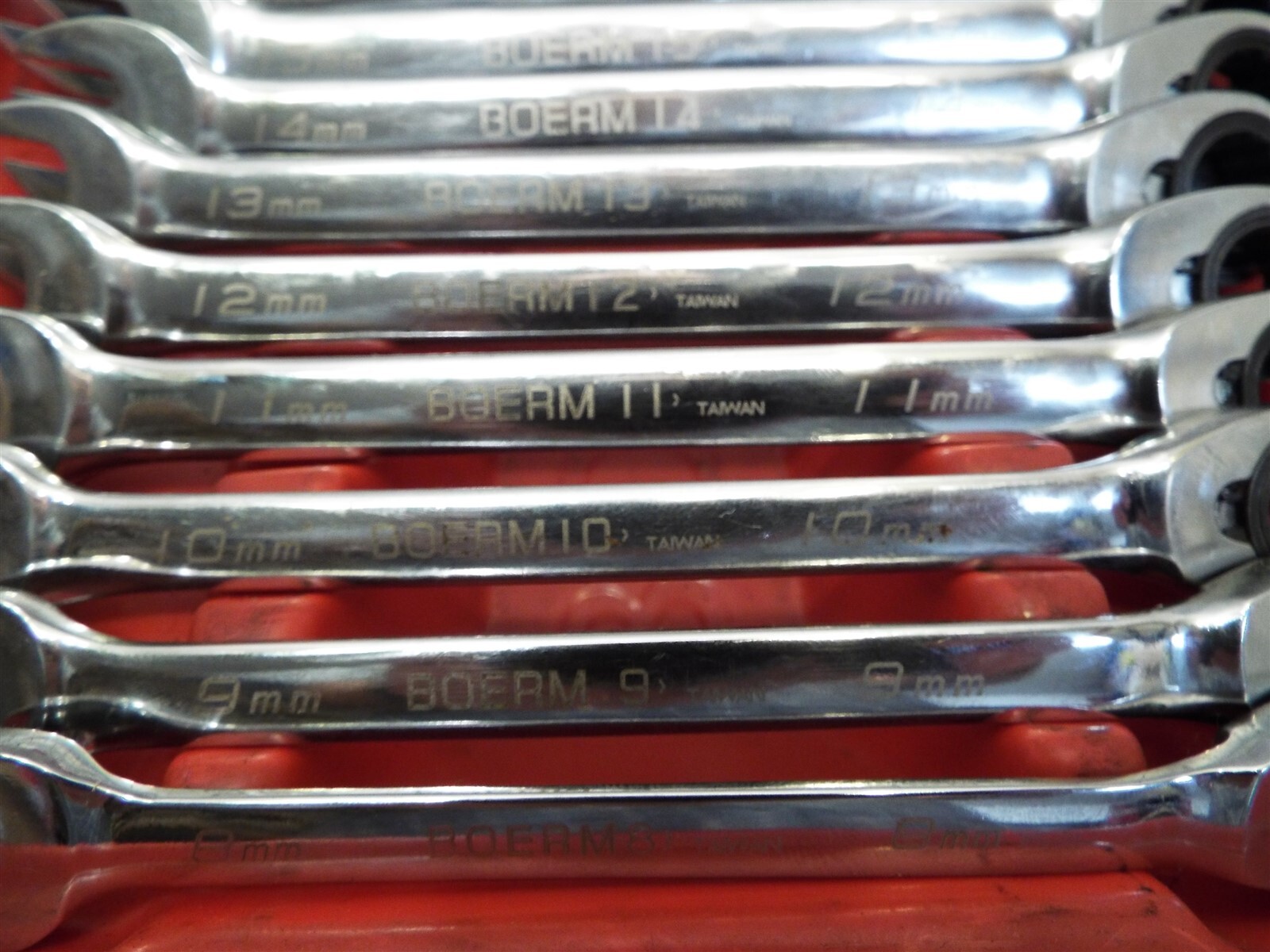 Set 12 Blue-Point Reversible Ratcheting Wrench Metric Combinaiton Tool BOERM712