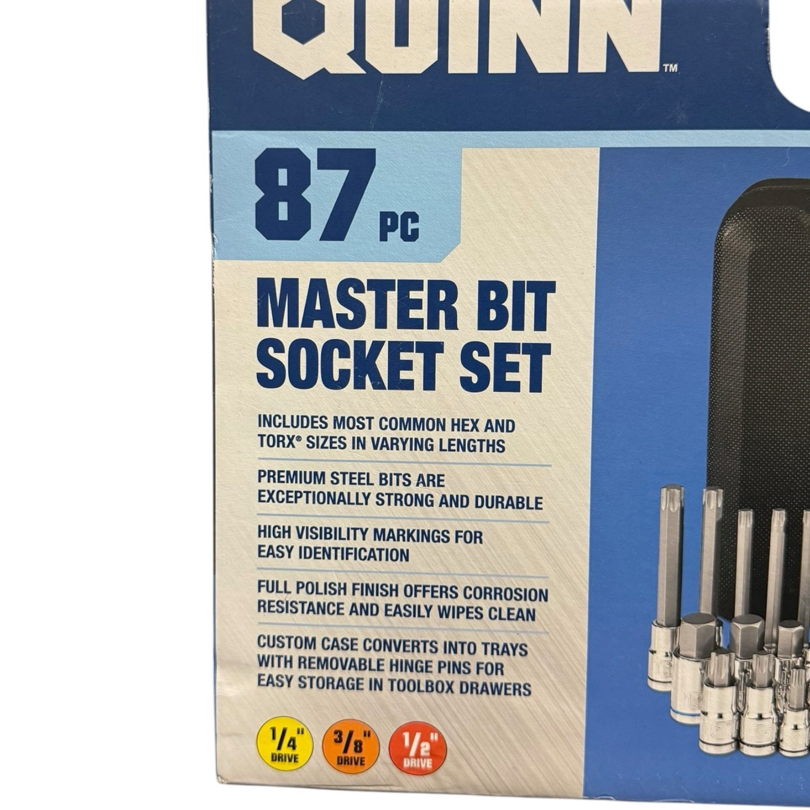 QUINN 87 Pc Master Bit Socket Set Professional Mechanics Tool Kit New Sealed