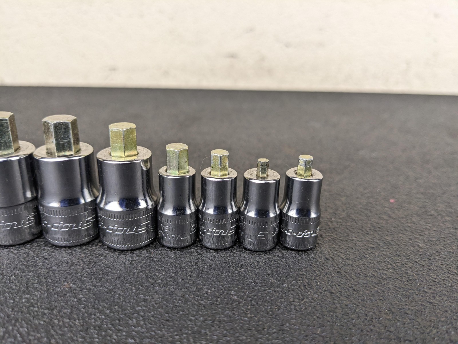 #bp503 Snap-on 1/4″ 3/8″ Drives Stubby Metric Hex Socket driver Set 208EFTAMXSY