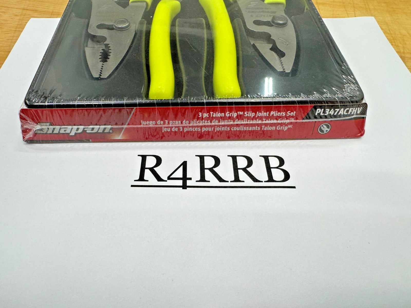 Snap-on Tools USA NEW SEALED HIVIZ 3 Piece Soft Grip Pliers Lot Set PL347ACFHV