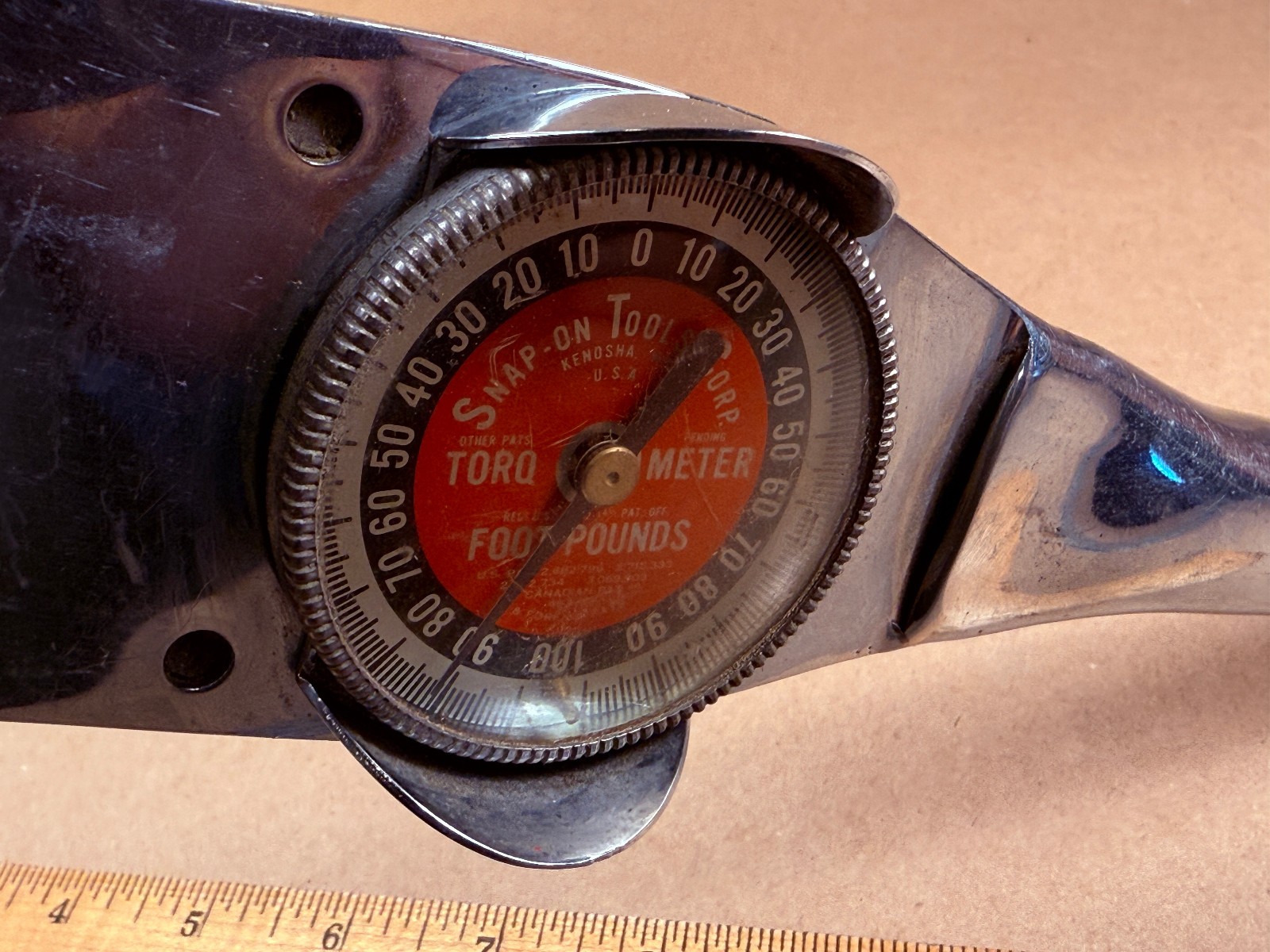 NICE – Snap-on TE 100L Vintage Torqometer 1/2″ Drive Torque Wrench 0 to 100 f/Lb