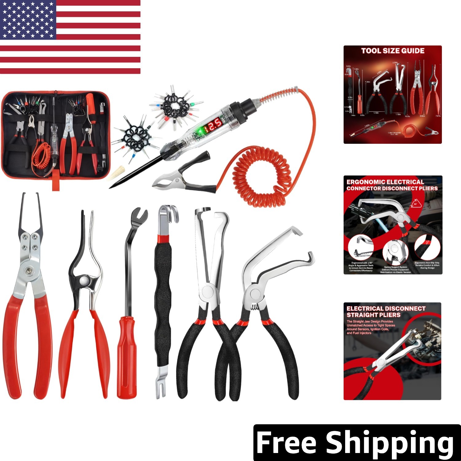 9-Piece High-Carbon Steel Automotive Disconnect Pliers Kit for Efficient Repairs