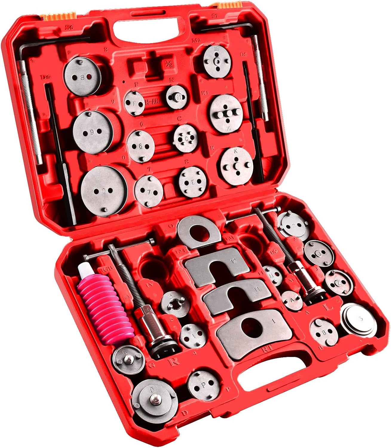 35PCS Heavy Duty Disc Brake Piston Caliper Compressor Rewind Tool w/ 24 Adapters