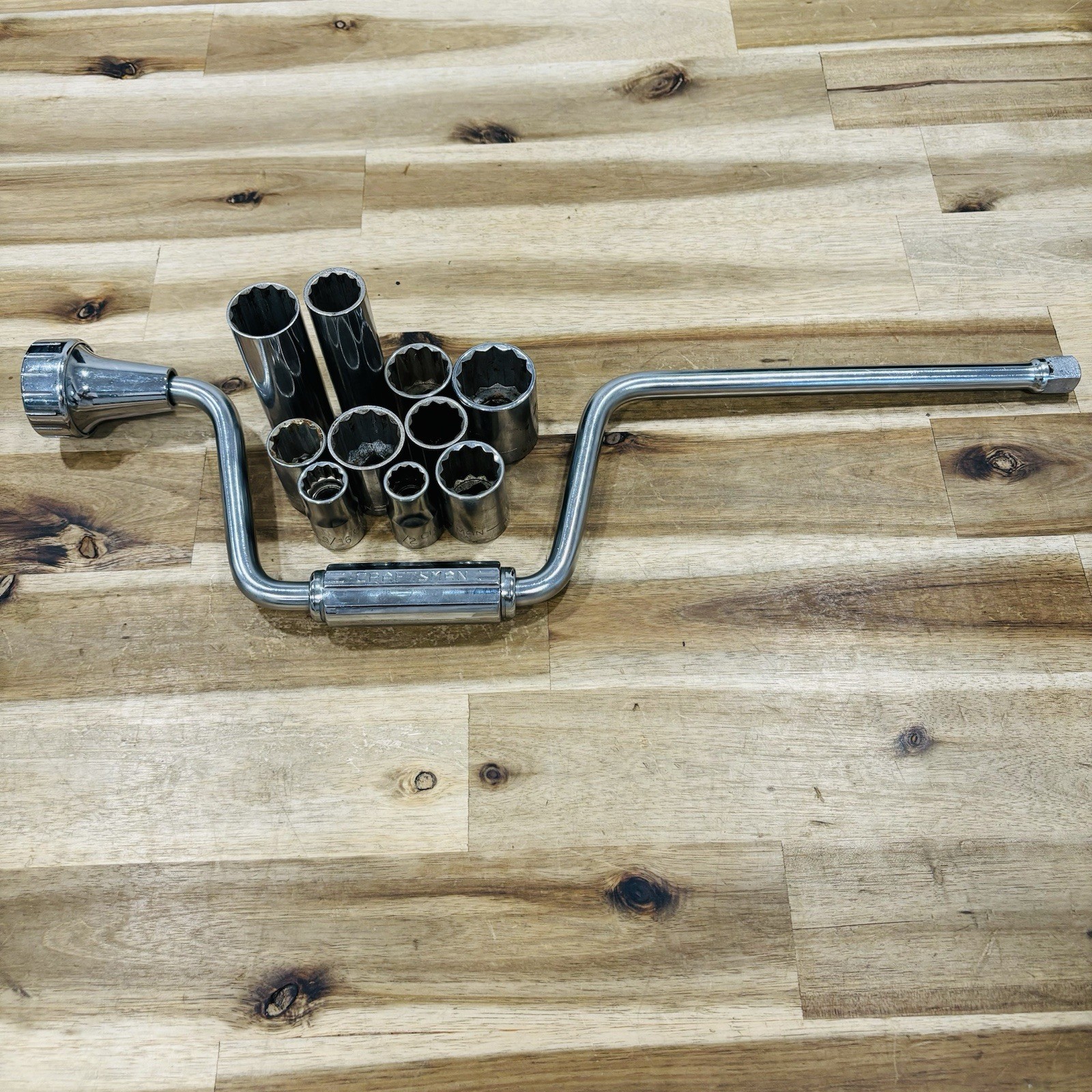 Craftsman Socket Set Deep 1/4” 3/8” 1/2” Assorted Speed Wrench Mechanic Vtg