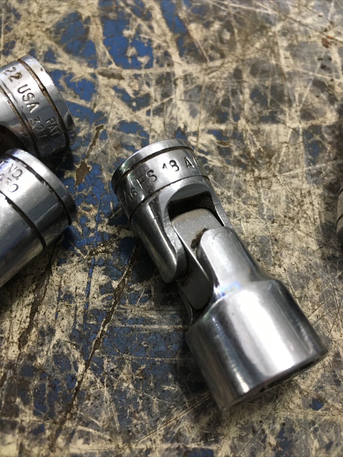 SNAP ON tools 5 piece 3/8 drive SAE 6 point swivel socket 1/2 To 3/4 Fs