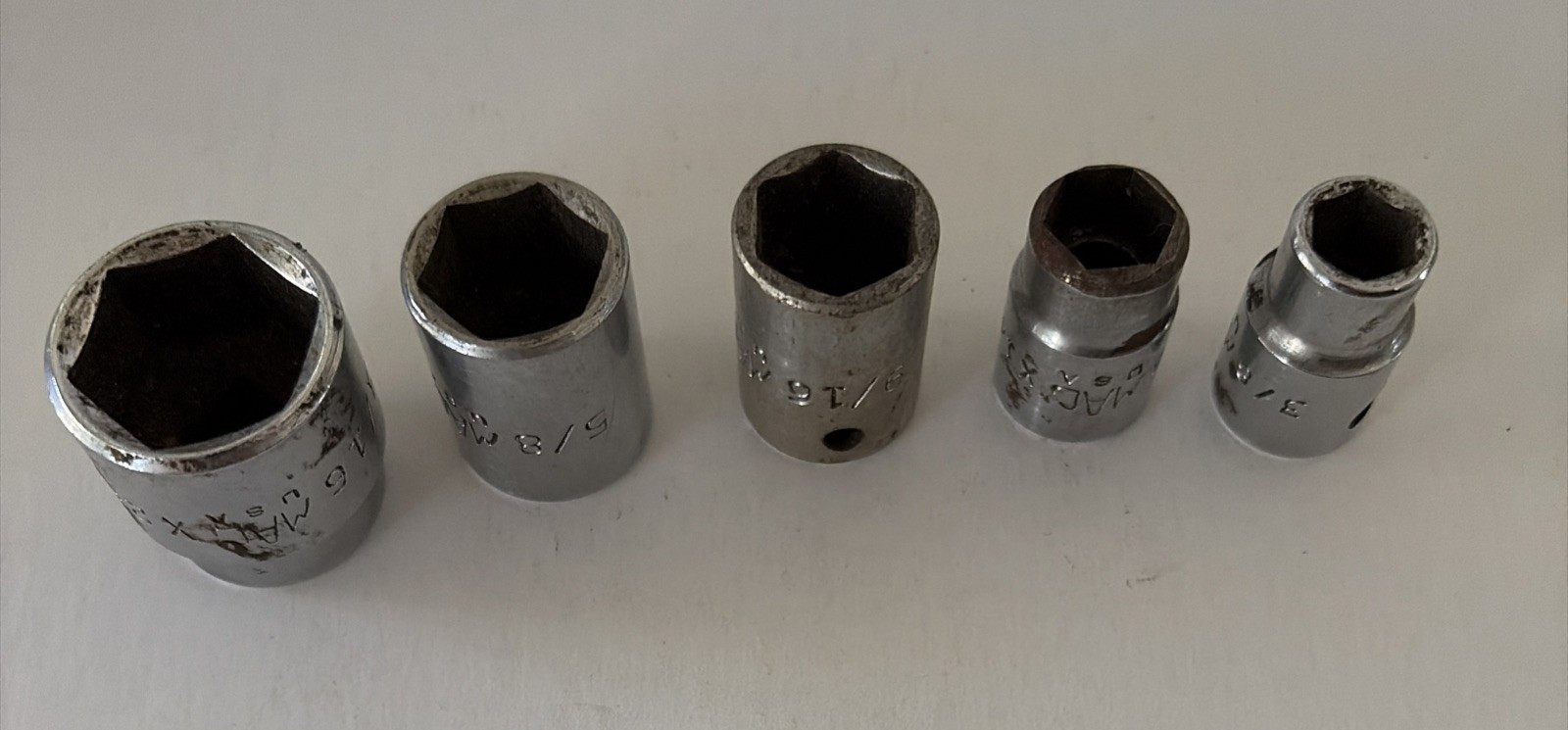 Mac Tools 3/8″ Dr. SAE 6 Pt Shallow Socket Set X Series Lot Of 5 See Description