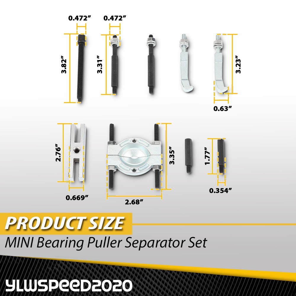 Bearing Puller Separator Set 9pcs 15-58mm Pull Out Jaw Gear Pulley Removal