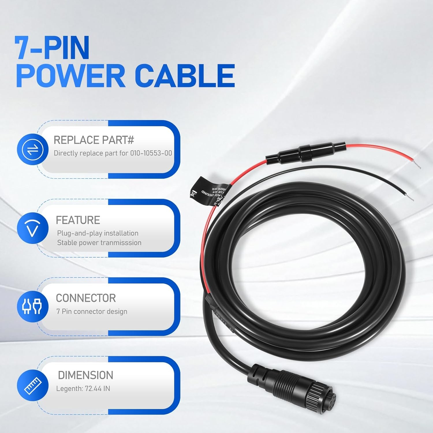 For Garmin GMS 10 Network Port Expander 010-10553-00 Power Cable 7-Pin Cord