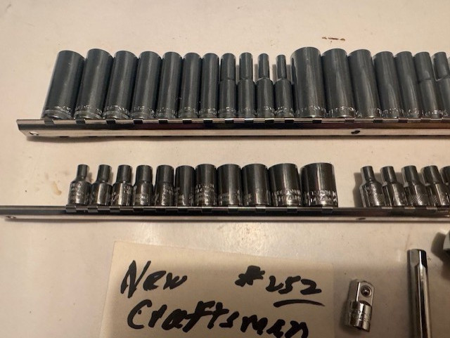 CRAFTSMAN 1/4″ DR -56 PC / RATCHET + SOCKETS/ DEEP /STD METRIC & SAE SET+ RAILS