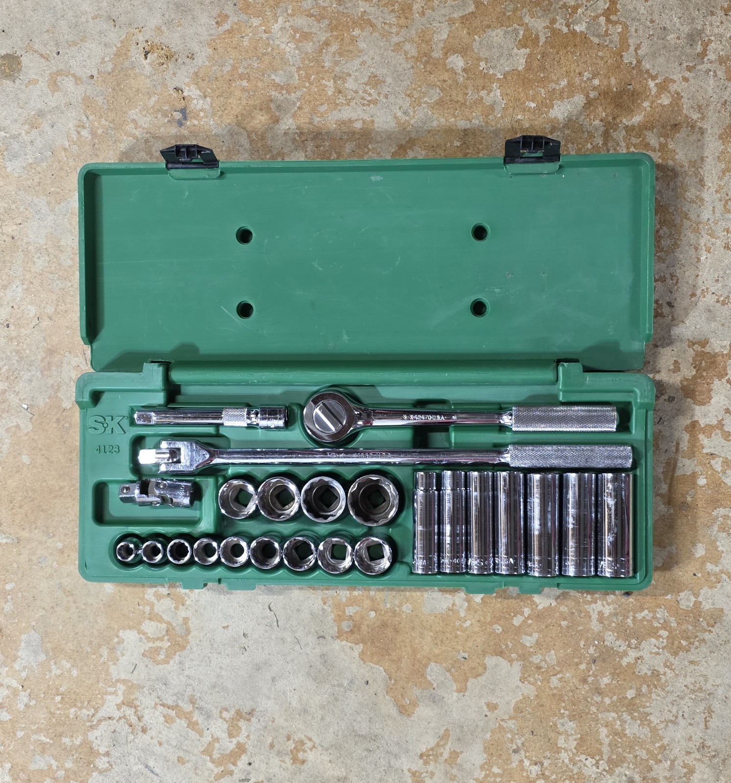 SK Tools SAE 1/2″ Dr General Service Socket Set 12pt 4123 USA (One Replcmt)