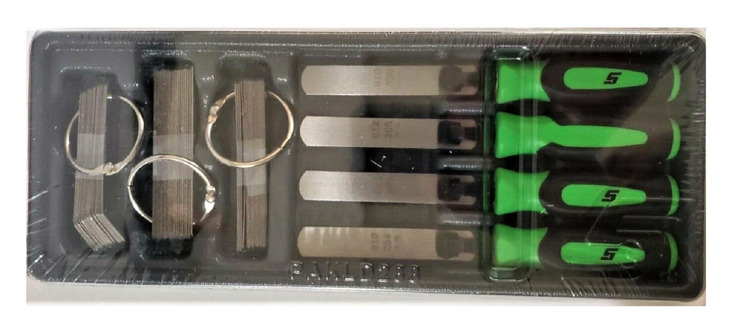 *NEW* SNAP-ON Feeler Gauge SET 82 pcs Straight, Step & 45° *GREEN HANDLE* FB336