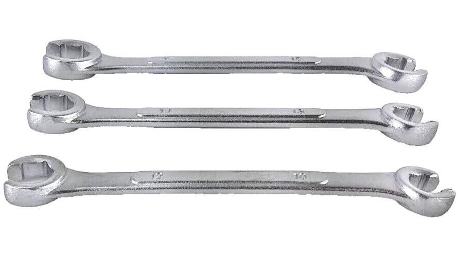New 3 pc Metric Line/Flare Nut Wrench Set 10mm X 12mm, 13mm X 14mm, 15mm X 17mm