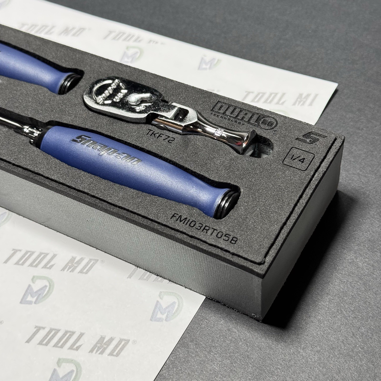 Snap-on Tools USA REVERSE POWER BLUE Compact 3pc 3/8″ Drive Ratchet Set 103RT05F