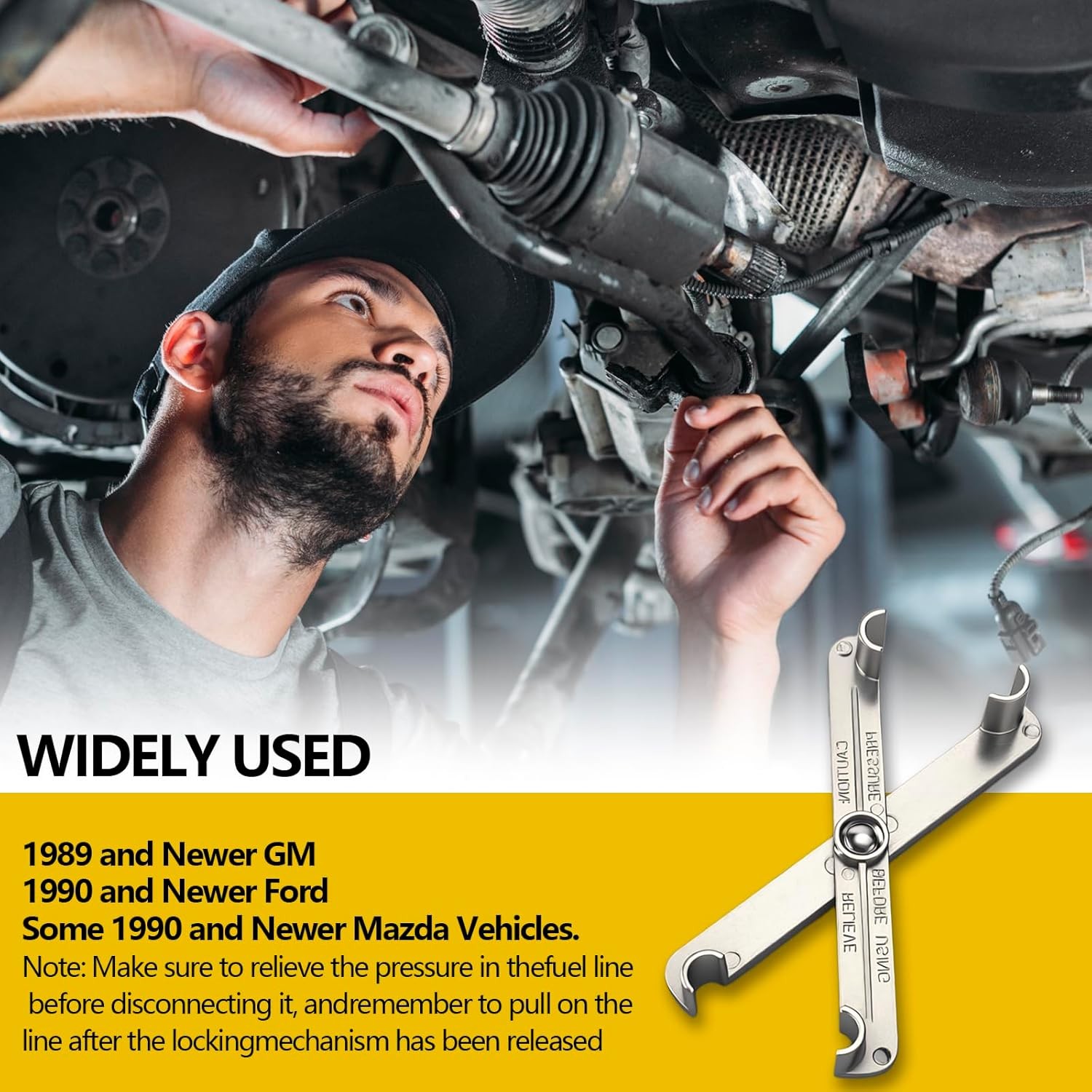 2 in 1 Fuel Line Disconnect Tool Set 3/8 and 5/16 Quick Release Wrench
