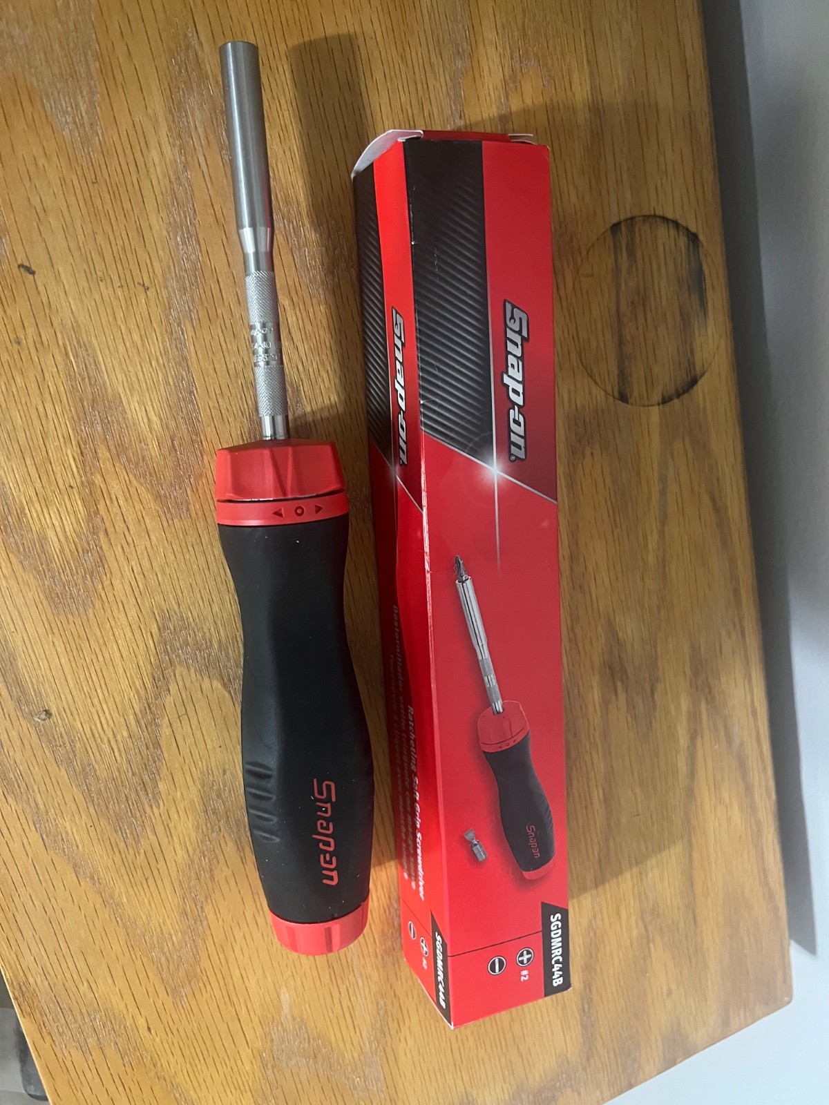 Snap on Ratcheting Screwdriver Red SGDMRC44B SOFT Grip HANDLE NEW BOX 🔥2 Bit
