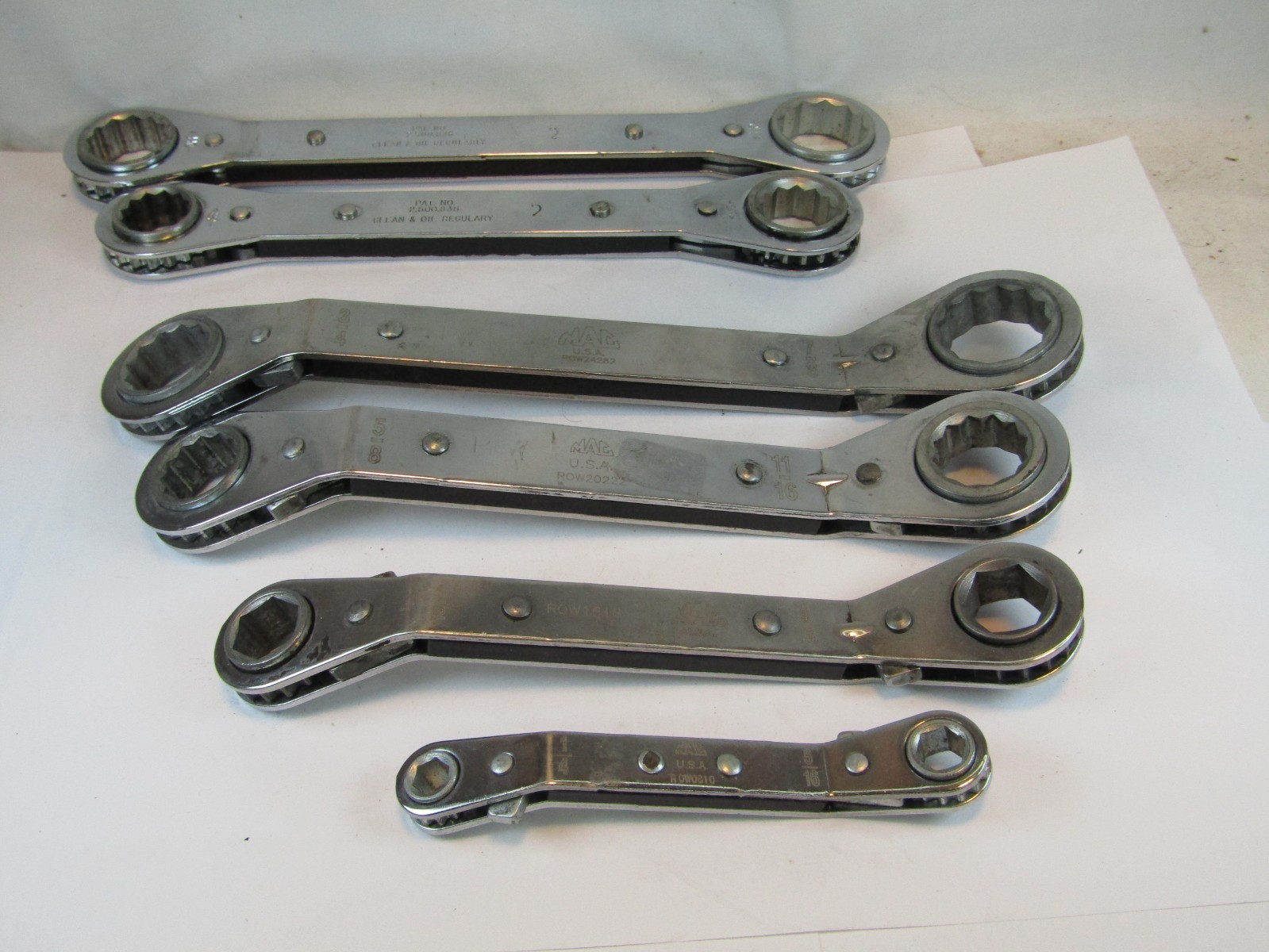 Mixed Set of 6 MAC Tools Ratcheting Box End Wrench – 4 Offset SAE