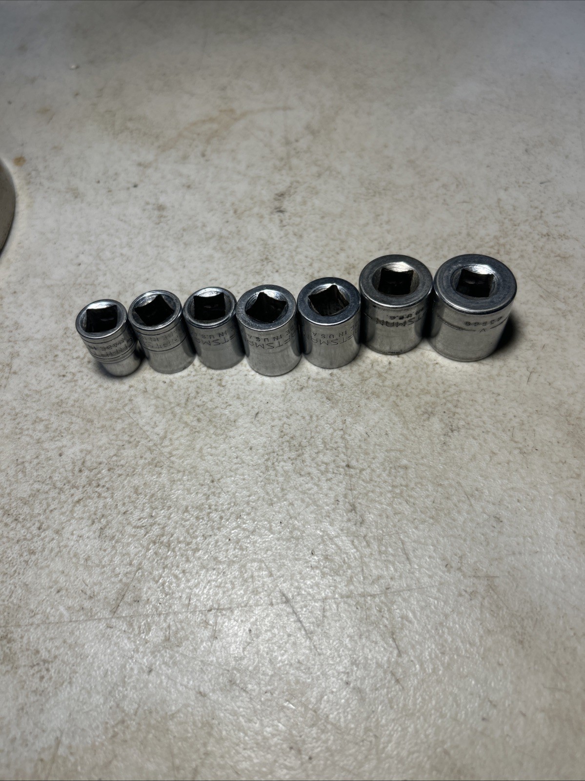 Craftsman -Lot Of 7 Shallow Metric Partial Sockets Set,3/8″ Drive,6pt -V- Series