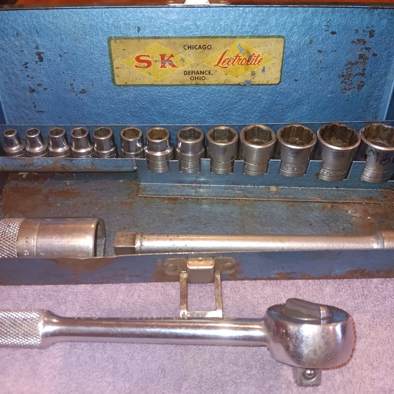 Vintage SK Tools Lectrolite SAE 3/8″ Socket Set
