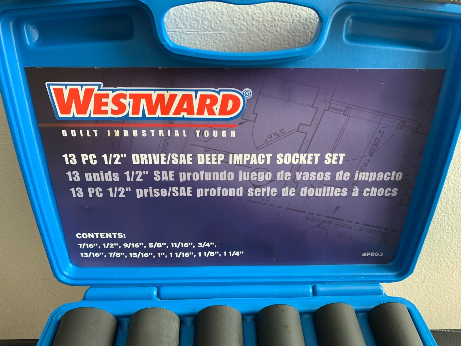 Brand New Westward 4PRG3 1/2″ Drive SAE Deep Impact Socket Set 13 Pc