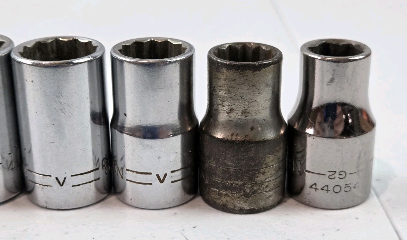Craftsman Socket Set (12) Pc SAE Lot, 1/2″ Drive 6 Pt, 8 Pt, 12 Pt Assorted-READ