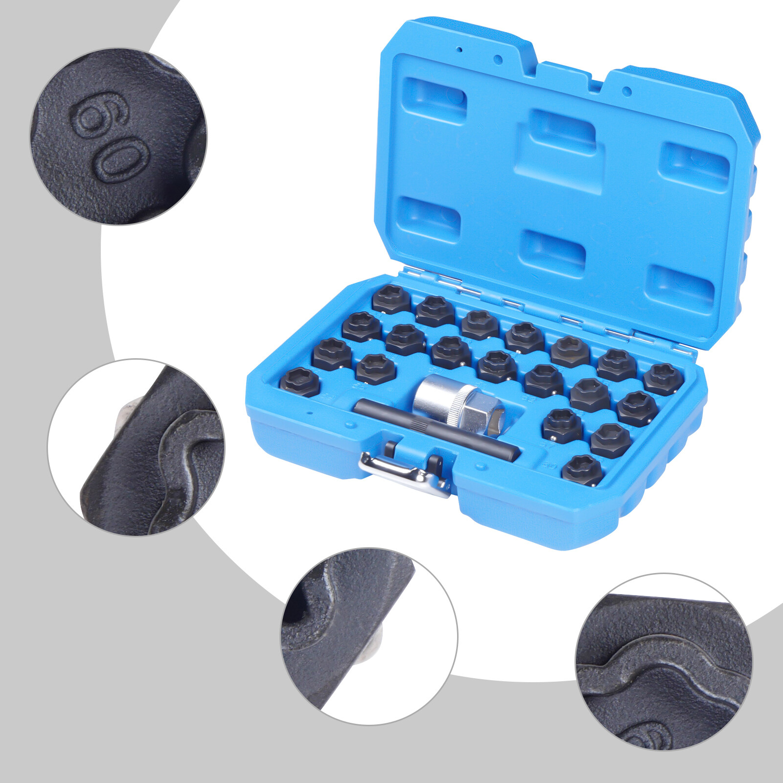 22pcs Wheel Lock Key Removal Kit Anti-Theft Lug Nut for BMW F-Series 1/2″ Drive