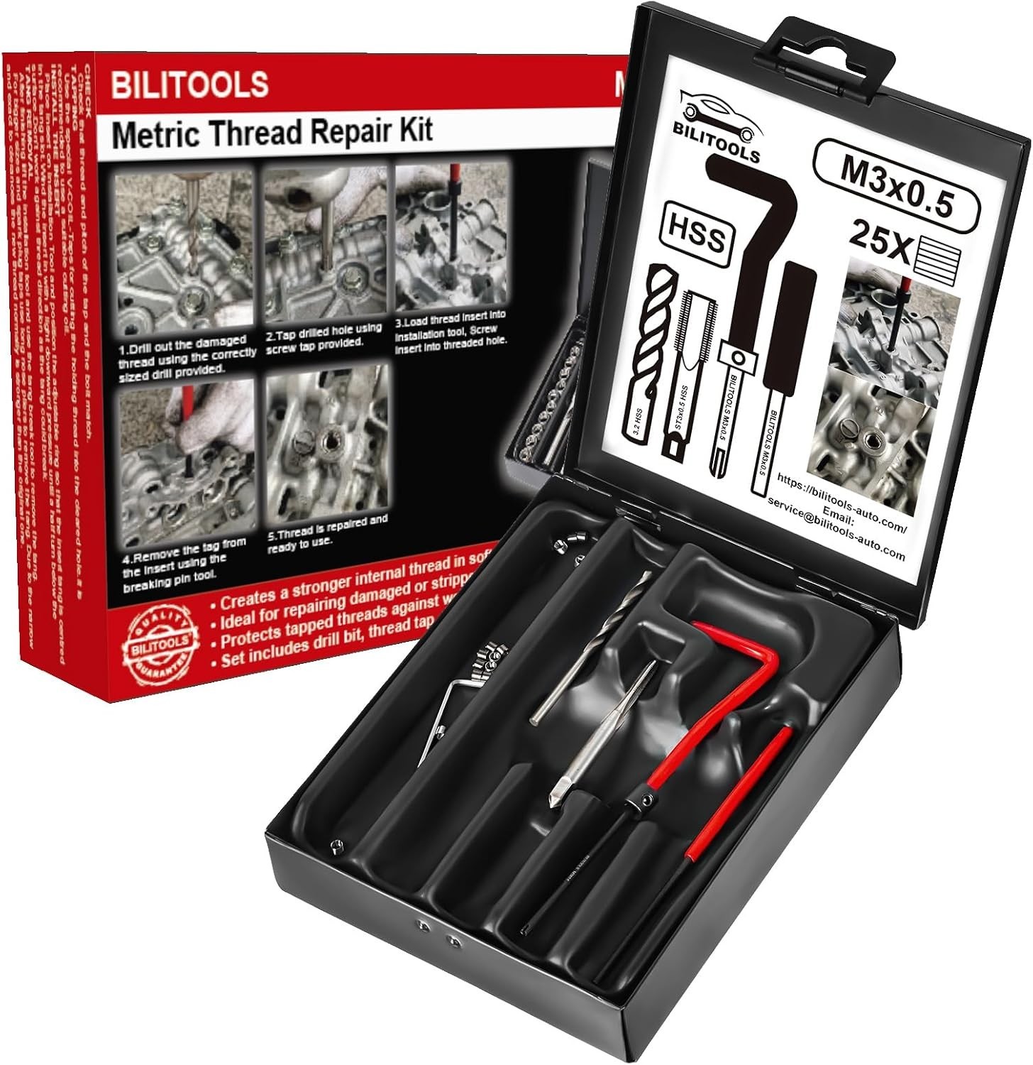Complete Helicoil Thread Repair Kit – High Torque Performance in Compact Case