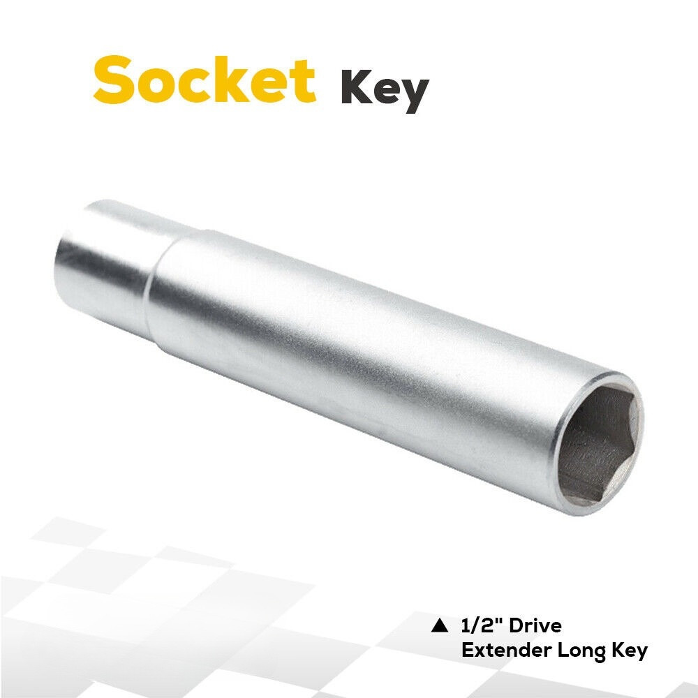 Tuner Spike Lug Nuts Socket Tool Key (Chrome) | Fit 3/4» Hex Spikes-1/2″ Drive
