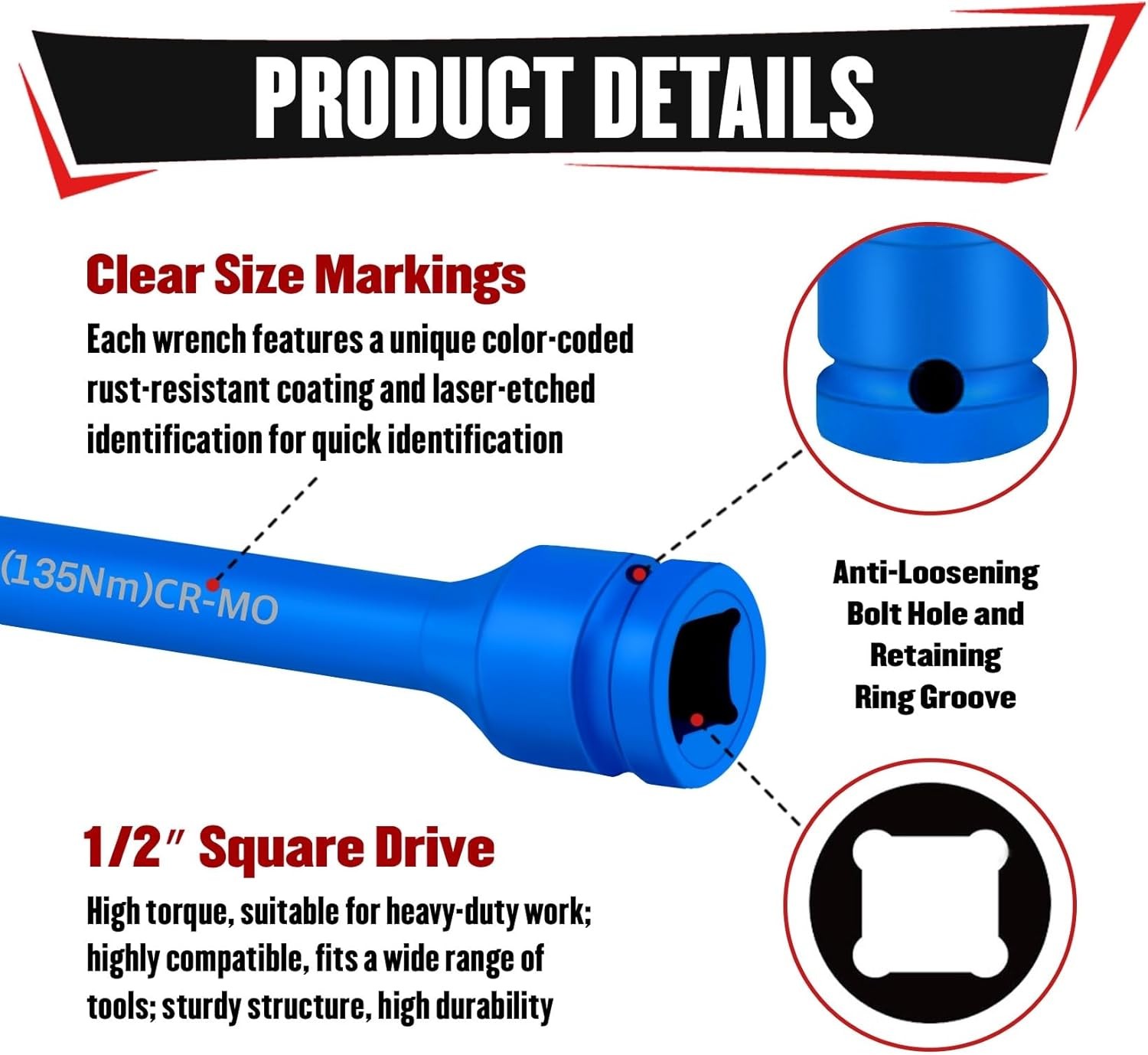 8 Pcs Spark Plug Socket Set, Magnetic Swivel Spark Plug 9/16″, 5/8″, 13/16″ inch