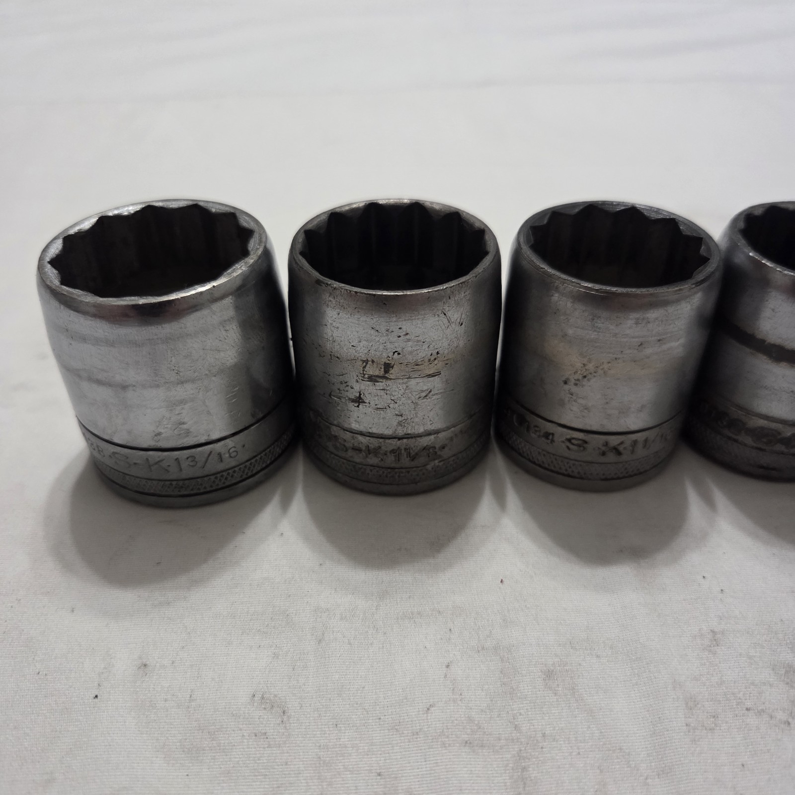 Vintage SK Tools 14pc 7/16″ – 1-3/16″ 12pt SAE Socket Set 1/2″ Drive Made In USA