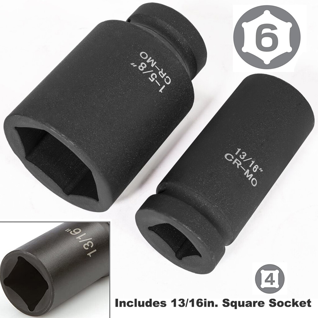 Impact Socket Set 22 PCs 3/4″ Drive 6 Point SAE Master 3/4 inch – 2 inch