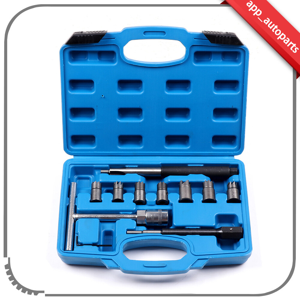 10PC DIESEL INJECTOR SEAT CLEANER TOOL DIESEL INJECTOR SEAT CUTTER AUTO SET