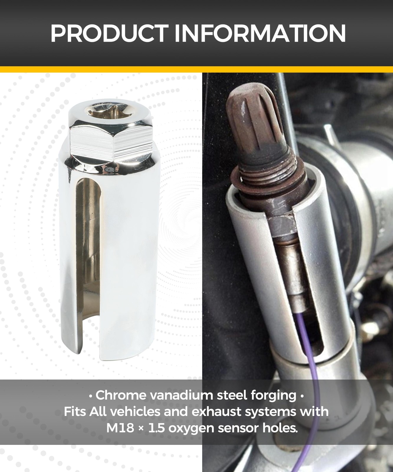 Llave Extractor Sensor Oxígeno Sonda Lambda 22mm Cr-Mo Reparador Rosca Autos 5PC