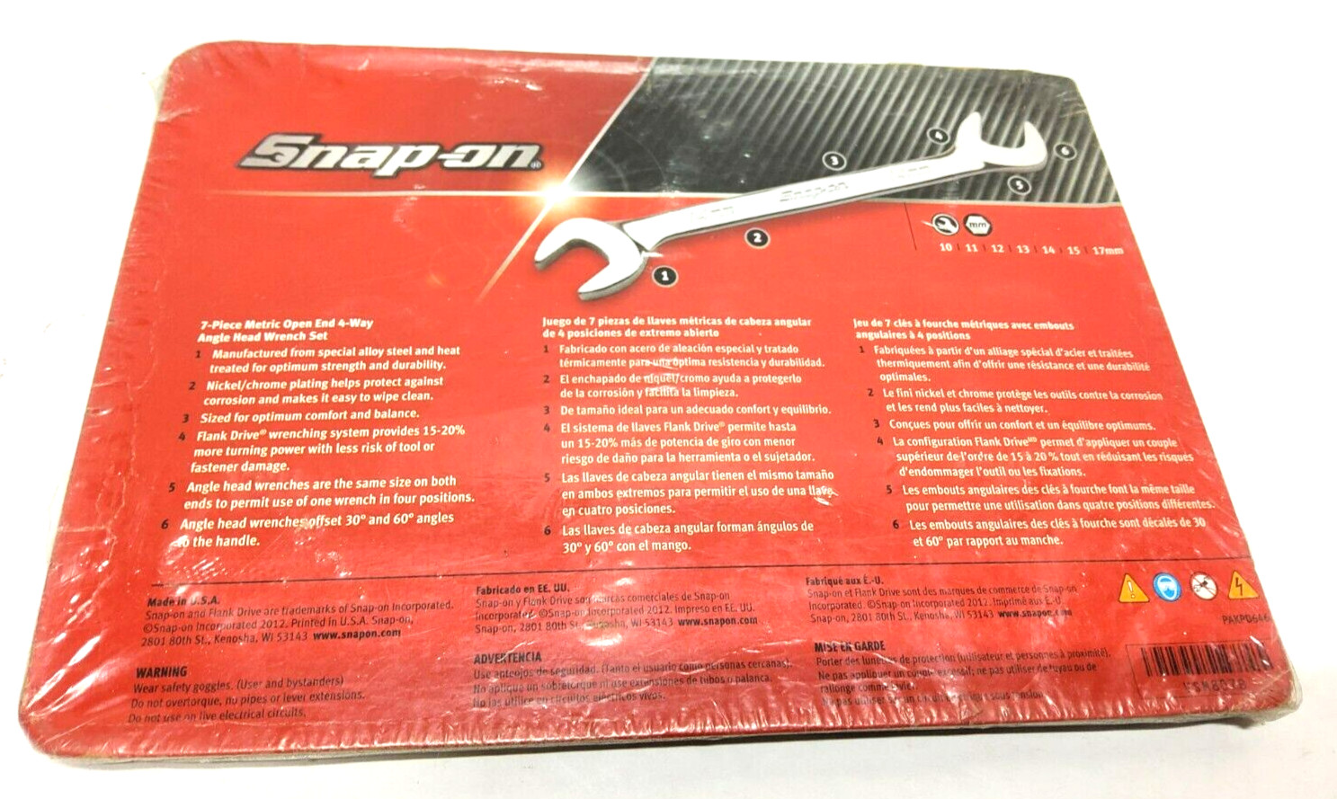 New Snap-on™ 10 17 mm 4-way angled Wrench SET VSM807B SEALed