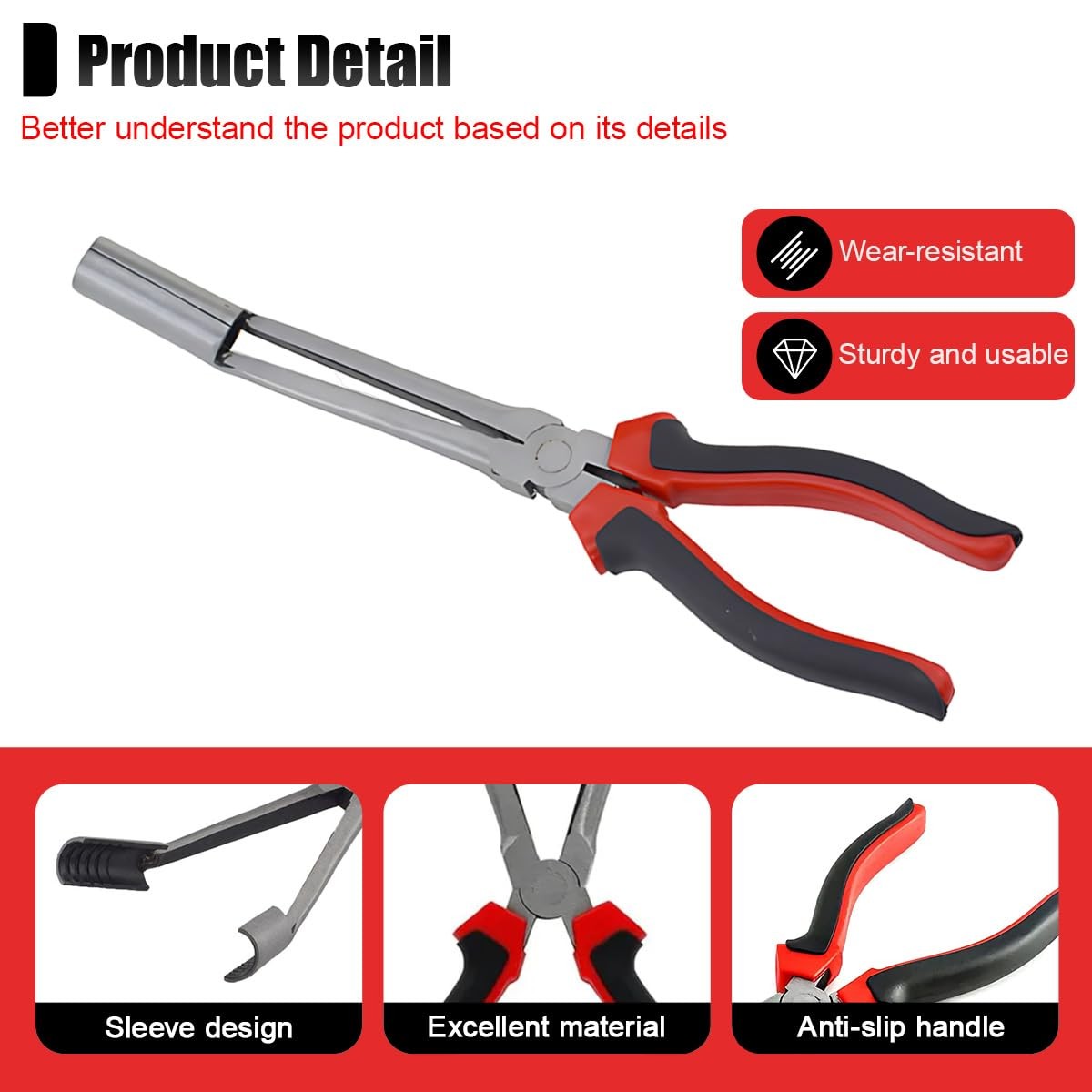 GAOLAOSY Car Spark Plug Wire Removal Pliers Tool, 10.63 × 4.17 inch, Silver