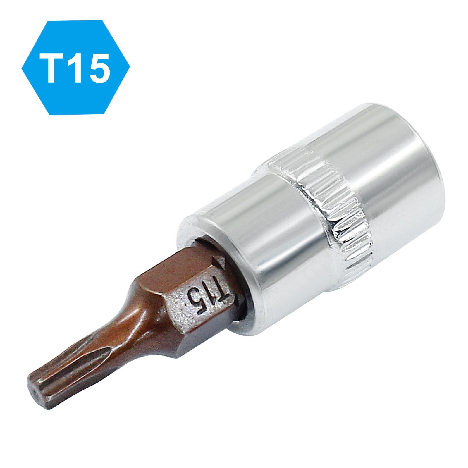 PHITUODA 5 Pcs T15 Torx Bit Socket 1/4″ Drive S2 Alloy Steel Cr-V