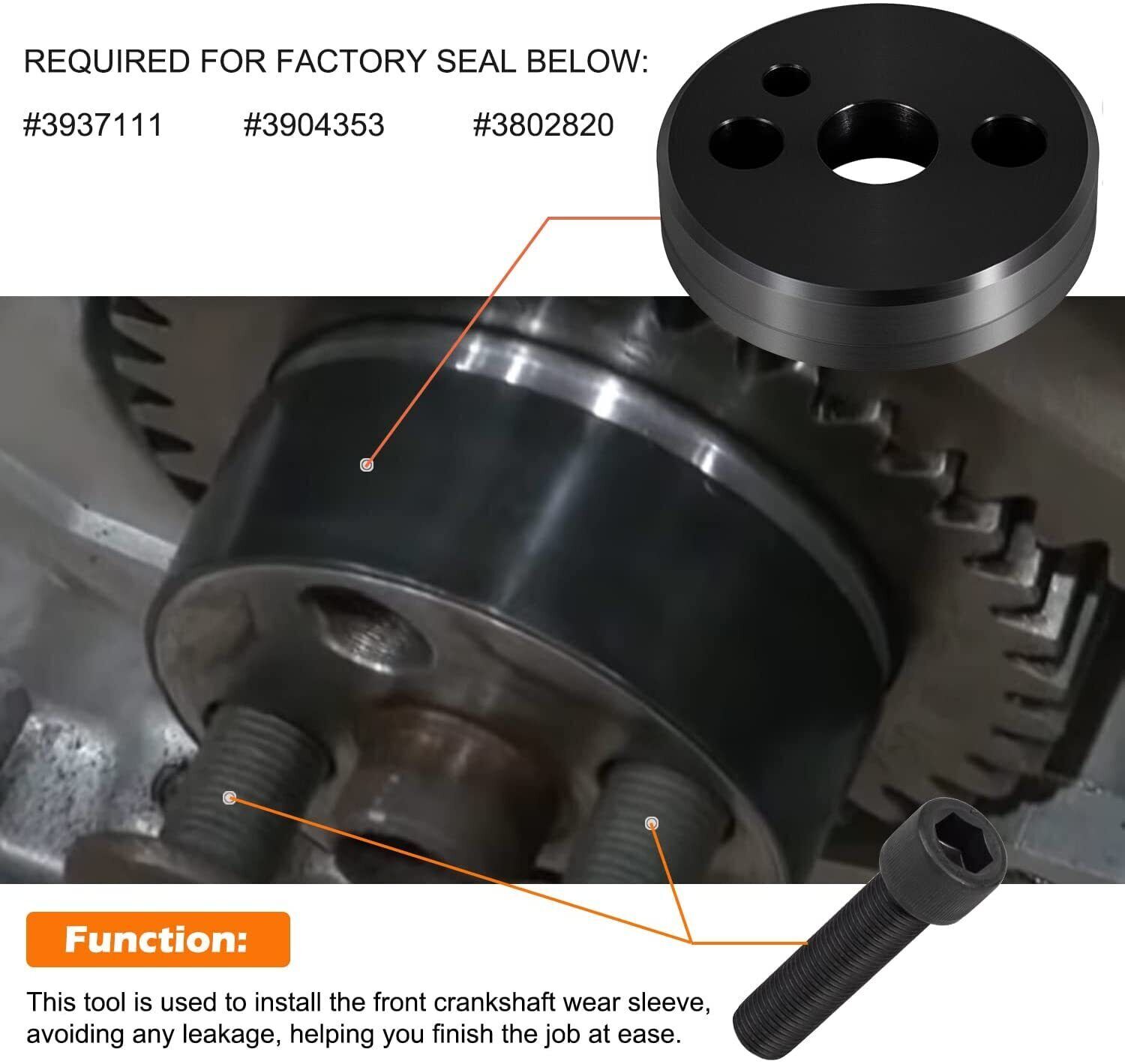 Front & Rear Crankshaft Seal Remover Installer Tools for Cummins 3.9L 5.9L 6.7L