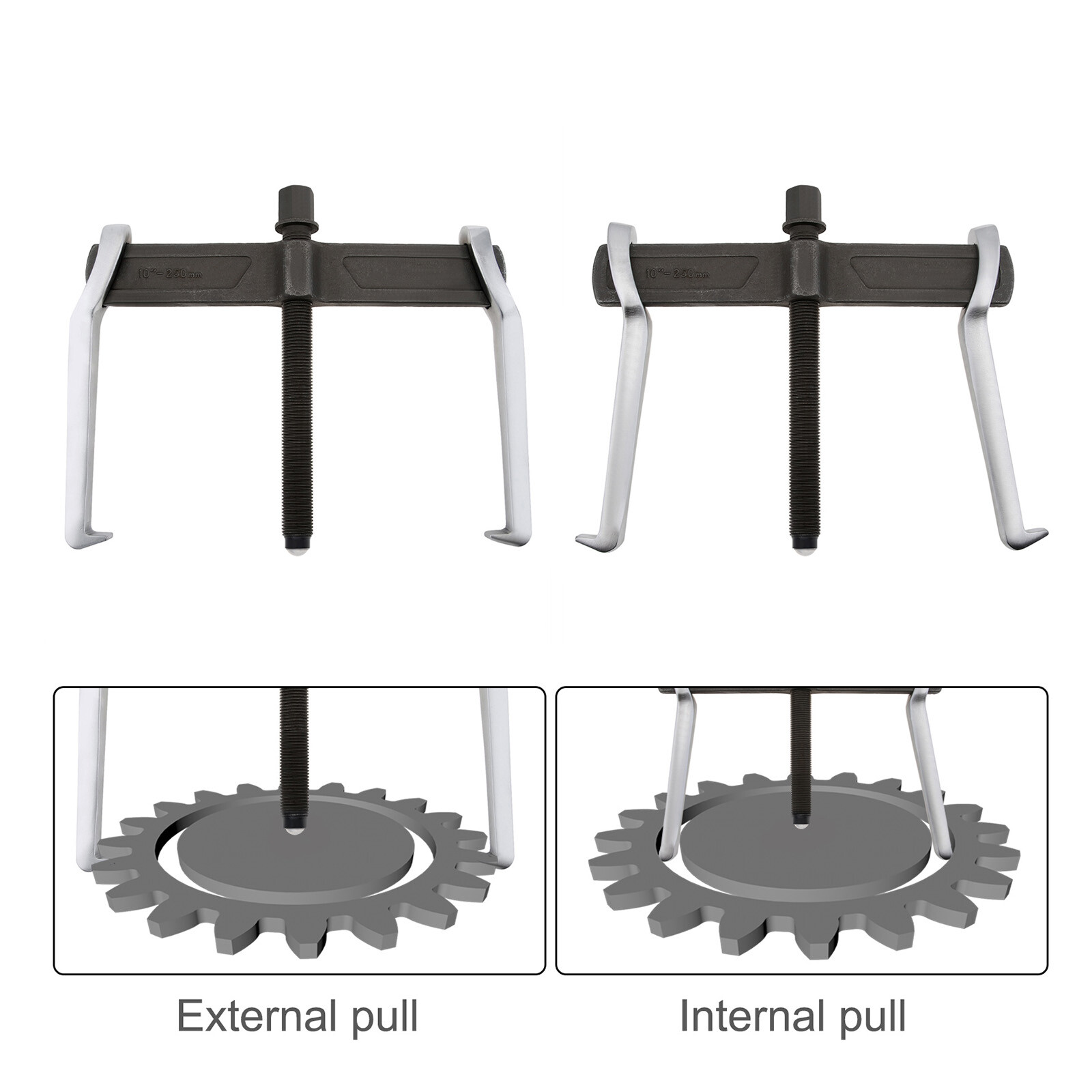 10inch 250mm 2 Jaw Gear Puller Adjustable Bearing Pulley Flywheels Removal Tool