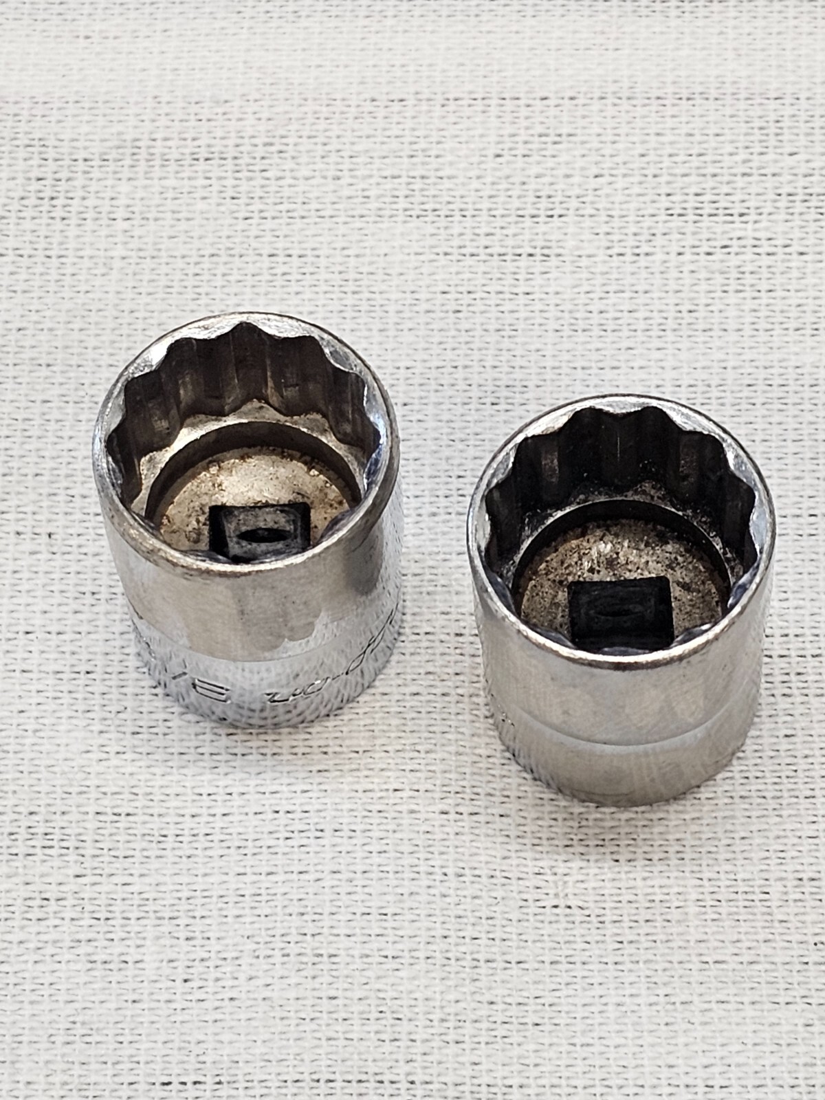 2 Snap-on Shallow Standard Sae 12 Point Socket 1/4″ Drive TMD18 9/16″ USA